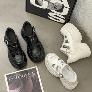 Sandales compensées multi-brides à boucle métallique en satin et strass, respirantes, sexy et tendance pour femme - Product Image 4