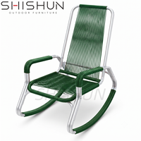 Chaise longue en aluminium, mobilier d'extérieur moderne et luxueux avec base double en alliage et corde en PVC vinyle durable, conception KD pour usage hôtelier