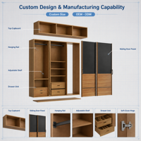 Armoire en bois moderne et écologique avec rangement suspendu, ensemble de chambre haut de gamme pour hôtel, tiroirs personnalisables – Offre Spéciale