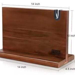 Support magnétique transfrontalier pour couteaux, bloc magnétique double face pour couteaux, support à couteaux en bois, planche à découper en bois, sans perçage - Product Image 2