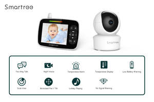 3.5 pouces LCD bébé moniteur nounou <span class=keywords><strong>caméra</strong></span> de sécurité 2X Zoom grand Angle Rotation <span class=keywords><strong>caméra</strong></span> intérieure Vision nocturne <span class=keywords><strong>pas</strong></span> <span class=keywords><strong>cher</strong></span> bébé moniteur - Product Image 6