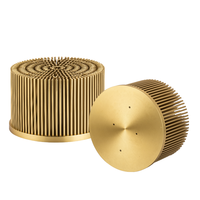 Radiateur de refroidissement LED COB 100W en aluminium anodisé doré D160
