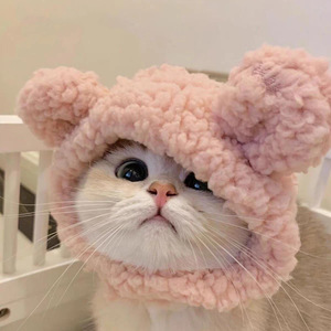 Chapeau en laine transfrontalier pour animaux de compagnie, motif dessin animé, costume en peluche pour chiens et chats, accessoire photo mignon, coiffe originale - Product Image 5