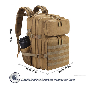 Sac à dos tactique de randonnée Trailpop avec logo personnalisé, imperméable, pour le camping, la chasse, les voyages, la randonnée, 45L, pour hommes - Product Image 3