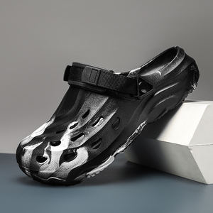 Nouveauté été, sabots unisexes en EVA à dégradé tie-dye, découpés, avec sangle réglable, antidérapants, respirants, décontractés - Product Image 5