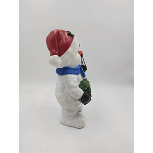 Figura de Resina de Muñeco de Nieve con Linterna y Corona, Decoración de Interiores, Acabado Mate - Product Image 2