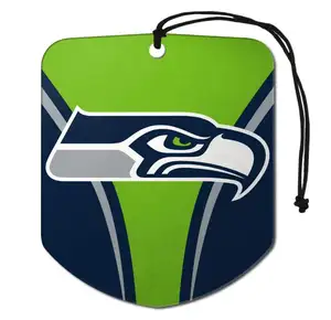 价格便宜的美国橄榄球联盟西雅图海鹰悬挂汽车空气清新剂除臭剂屏蔽设计，带团队标志