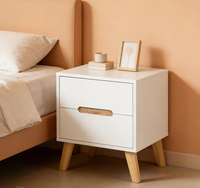 Mesita de Noche con Cajones, Precio de Fábrica, Muebles de Dormitorio, Mesa de Noche Moderna de Madera Blanca