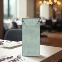 Porte-menu en cuir PU A6 avec logo gravé, porte-factures magnétique durable pour restaurants, hôtels, cadeaux de bienvenue, design moderne