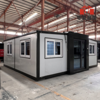 Casa Contenedor Plegable de Lujo Móvil, Villa Prefabricada Expandible de 20 y 40 Pies, Panel Sándwich, Moderna, Minimalista, Impermeable
