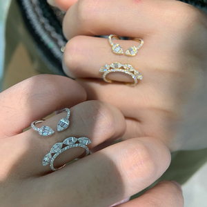 อาซูโอ เรียล วินเทจ จิวเวลรี่ 18K ทองคำแท้สีเหลืองทองคำขาวเพชรธรรมชาติเส้นไม่เรียบรูปทรงแหวนของขวัญวันเกิดสำหรับผู้หญิง - Product Image 6
