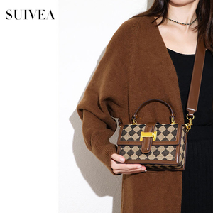 Niche Checkerboard Retro Fashion tide Texture Small square <b>Bag</b> Single <b>Shoulder</b> Crossbody Handbag - Product Image 3