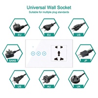 Enchufe inteligente de pared con WiFi, enchufe Universal con 2 entradas y control remoto para automatización del hogar
