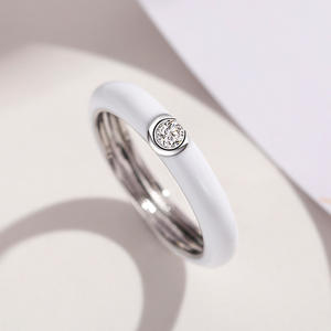 Anelli alla Moda F1676 Unisex con Zirconia Cubica, Pietra Rotonda Incastonata, Gioielli Regalo - Product Image 2