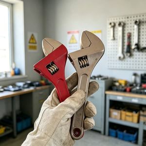 Spark-Free Safety Adjustable Wrench Aluminum Bronze Material Explosion Proof Non-Magnetic <b>Spanner</b> Hand <b>Tool</b> for Fuel Depot Tank - Product Image 1