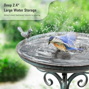 Stable <b>Stand</b> High Large Water Storage Wash Ornament Tube Garden Feeder <b>Bird</b> Bath Mold - Product Image 5