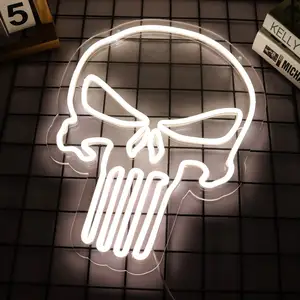 Dropshipping Halloween Neon Sign Skeleton Skull Led Neon Sign White Neon Light Ghost Led Sign For Bedroom Studio Wall Decor