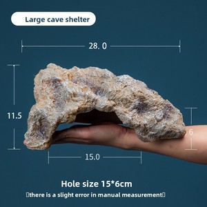 Roca de resina con forma de gecko leopardo para reptiles, escondite para dragón barbudo, cueva para serpientes, para pitones de bola, decoración para terrario. - Product Image 2