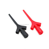Pinces de test miniatures Qianjia QJTC001 2A, rouge-noir, en acier plaqué or, avec crochet de test en nylon PA, 20.132