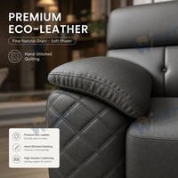 Canapé de bureau moderne en cuir écologique avec éponge haute densité et structure métallique, ensemble complet pour bureau à domicile