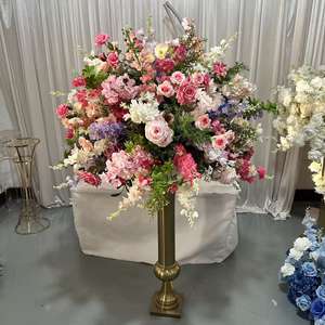 Boule de fleurs artificielles IFG de 80 cm, rose blush, fuchsia, violet, couleurs mélangées, printemps, pour décoration de centre de table de mariage - Product Image 1