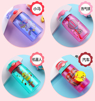 Bouteille d'Eau en Plastique avec Paille pour Enfants, Motif Mignon, Bec Canard Kawaii, Sans BPA, Réutilisable, Sport