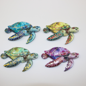 Autocollant de réfrigérateur personnalisé en forme de tortue de mer dorée de luxe, objets décoratifs, artisanat en résine, souvenirs de voyage, aimants - Product Image 1
