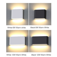 Applique murale LED moderne 12W IP65 pour extérieur, lampe murale étanche pour intérieur, éclairage de salon, applique murale LED carrée