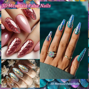 Nail Art 3D Fish Scale Almond Nail <span class=keywords><strong>Ballet</strong></span> 120 con placa de uñas moldeadora larga al por mayor - Product Image 2