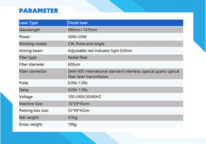 Eliminador de <span class=keywords><strong>Venas</strong></span> Varicosas, Láser Diodo EVLT, Fibra EVLA de 600 micras, Fibra Radial, Endoláser Vascular - Product Image 3