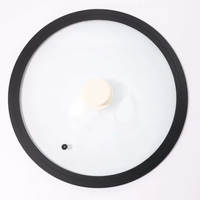 Couvercle en verre trempé avec poignée tactile en silicone, résistant à la chaleur, compatible four, écologique, de haute qualité, antiadhésif pour casseroles et poêles
