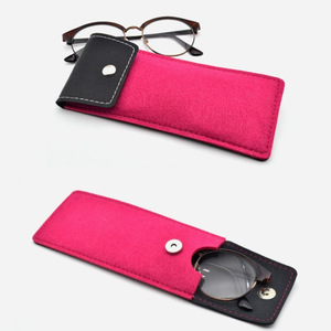 Custom felt sunglasses bag, stylish and simple snap-button <b>glasses</b> bag, <b>reading</b> <b>glasses</b> storage bag - Product Image 1