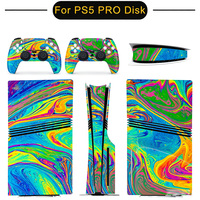 Autocollants complets pour manettes et console PS5 Pro Edition Disque – Film de protection en vinyle sans bulles, protection intégrale