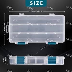 Plateaux d'attirail en plastique Organisateur de rangement de boîte de matériel de pêche <span class=keywords><strong>avec</strong></span> séparateurs amovibles Boîtes de leurre Stockage de matériel terminal - Product Image 4