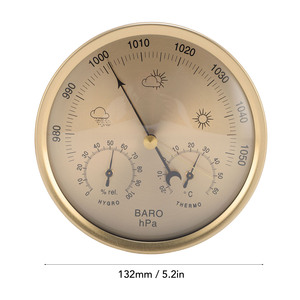 <strong>Thermometer</strong> <strong>Barometer</strong> <strong>Hygrometer</strong> 3 in 1 Mechanical Movement Dial Type <strong>Weather</strong> Forecast Station for Indoor Outdoor - Product Image 2