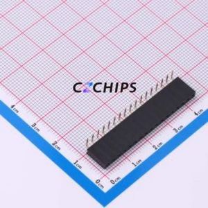 HC-PM254-8.5H-1x17PW Pin Socket Bent Lead Through Hole,P=2.54mm Connector 1x17P 2.54mm Square Hole Right Angle Insert - Product Image 1