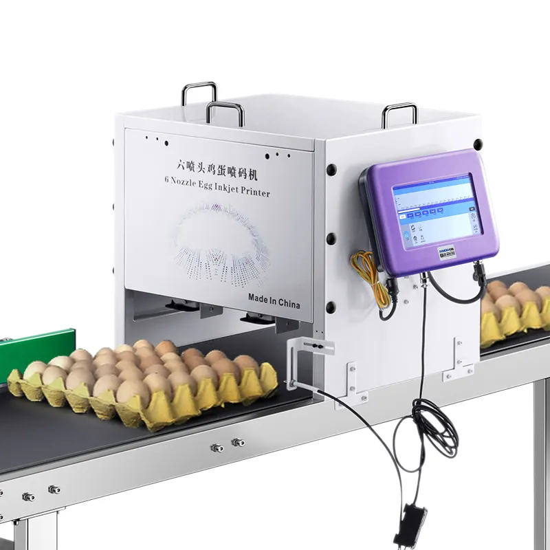 6 Rows Egg Code Inkjet Printing Machine Logo Stamping Machine For Egg