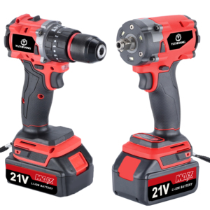 Kit de 2 Herramientas de Impacto de Litio de 18 V, Destornillador Eléctrico, Taladro Inalámbrico Recargable de 21 V - Product Image 2