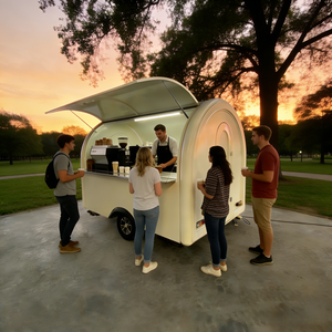 Remorque à café mobile de 9 pieds avec système d'eau, évier, pompe et réfrigérateur pour entreprise de café - Product Image 5