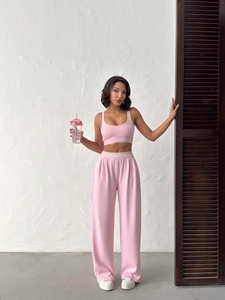 Nueva Colección de Ropa para Mujer, Conjunto para Fiestas, Trajes de Vacaciones para Mujer, Top Deportivo Acolchado Dri Fit y Pantalones Holgados Aloe Yoga - Product Image 3