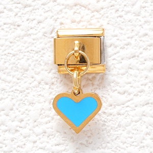Pulseras de Charms Italianos de Acero Inoxidable con Baño de Oro PVD de 18K, con Colgante, Ojo de Diablo y Mariposa Colorida - Product Image 2