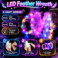 Serre-tête LED en plumes, couronne lumineuse colorée, guirlande de plumes, accessoires de fête pour festivals de musique et événements rave