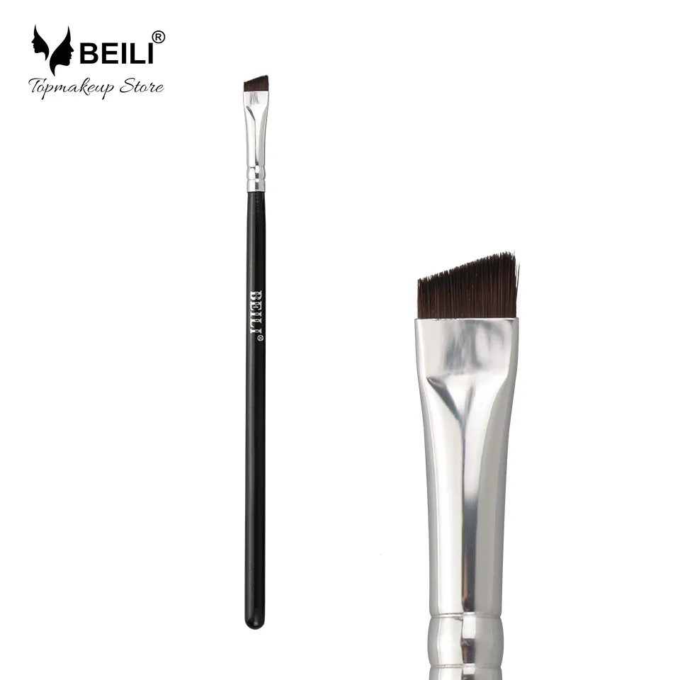 Beili Houten Handvat Eye Brow Kam Borstels Synthetische Zwarte Make-Up Kwasten Enkele Professionele Eye Brow Make Up Borstel