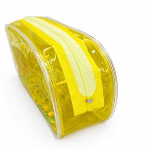 Creative Fine Flash Transparent Quicksand Pencil Case Cartoon Yellow Stationery Box Zipper Waterproof Ins Wind Cosmetic <b>Bag</b> - Product Image 3