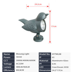 Gazebo Tile Flood Lights Décoration Matsu Temple Hibou Motif Lumière Imperméable Arc Ondulé Paysage Lampes - Product Image 2