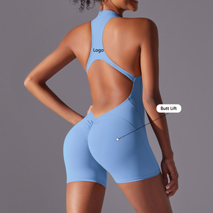 <span class=keywords><strong>Tuta</strong></span> Sportiva Aderente ad Alta Elasticità con Zip, Monopezzo per Yoga e Fitness - Product Image 1