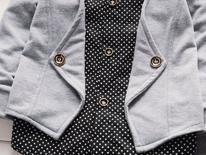 Ropa Infantil al por Mayor a Bajo Precio, Conjuntos de Otoño de 3 Piezas para Niños, Estilo Caballero - Product Image 3