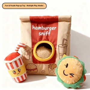 ของเล่นสุนัขแบบใหม่ ดีไซน์ฮัมบูร์ก ของเล่นสัตว์เลี้ยงแบบมีเสียงบีบ ของเล่นตุ๊กตาผ้าสำหรับสุนัข ขายส่ง - Product Image 1