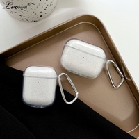 Pour Apple AirPods Pro coque transparente à paillettes de luxe pour Air Pods 3 2 1 Pro porte-clés accessoires housse d'écouteur en Silicone souple