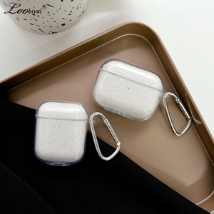Pour Apple <span class=keywords><strong>AirPods</strong></span> Pro coque transparente à paillettes de luxe pour Air Pods 3 2 1 Pro porte-clés accessoires housse d'écouteur en Silicone souple - Product Image 2